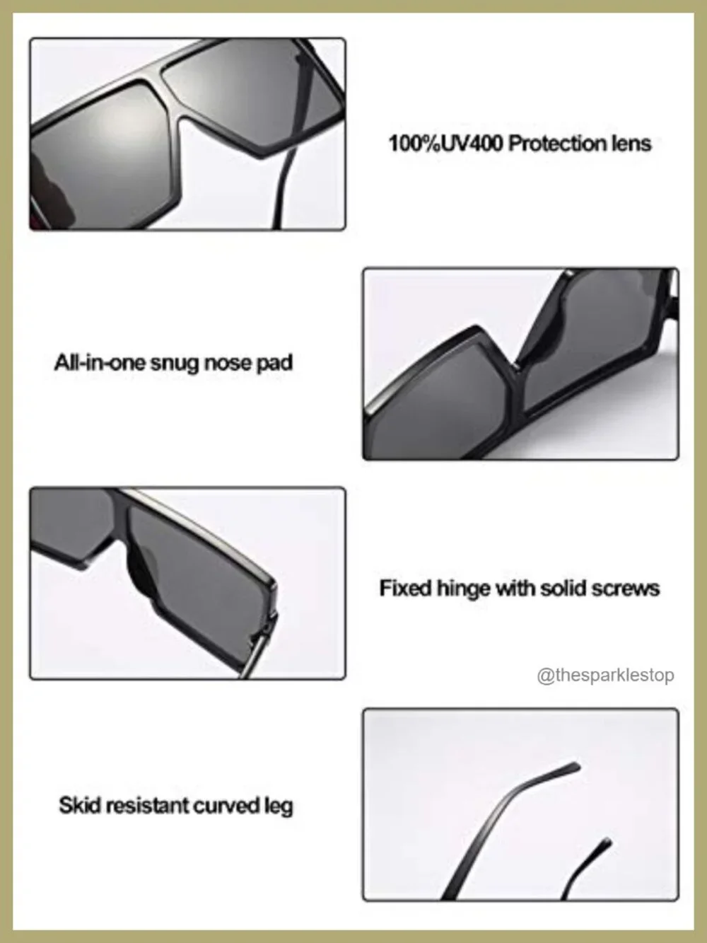 Oversized Square Sunglasses for Women Men UV400 Protection 70mm